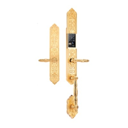 Khóa cửa đại sảnh biệt thự Demax SL888 24K Brass App Wifi